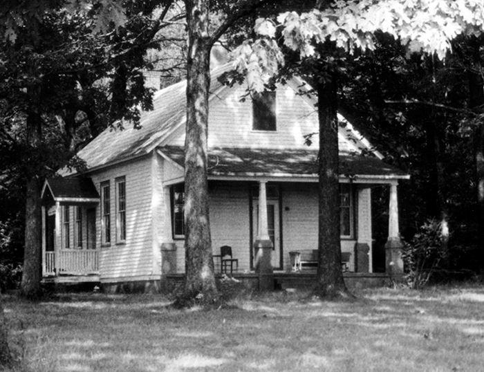 Black and white photograph of the second Money's Corner School after it had been converted into a dwelling.